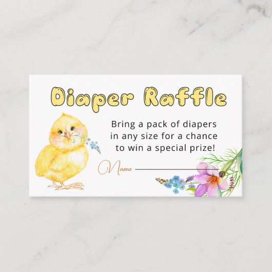 リトルシック赤ちゃんシャワーおむつラッフルエンクロージャーC エンクロージャーカード (正面)