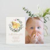 リトルシック&バタフライガール1stバースデーフォト 招待状 (スタンド正面)