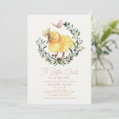 リトルシック&バタフライリースガールベビーシャワー 招待状 (スタンド正面)