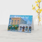 リトルシティスクエアスノークリスマスカード カード (黄色い花)