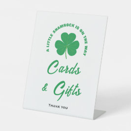 リトルシャムロックおもしろい赤ちゃんシャワーカード&ギフトサイン 台座サイン