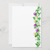 リトルシャムロックとクローバーニュートラル赤ちゃんシャワー 招待状 (裏面)