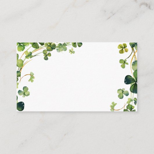 リトルシャムロックベビーシャワーおむつラッフル エンクロージャーカード (裏面)