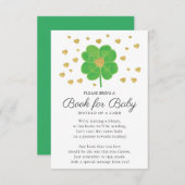 リトルシャムロック赤ちゃんシャワーベビーカード エンクロージャーカード (正面/裏面)