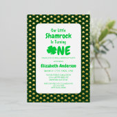 リトルシャムロック1歳の誕生日 箔招待状 (立ち正面)