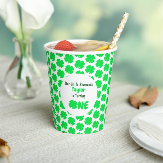 リトルシャムロック1歳の誕生日 紙コップ (インサイチュ)