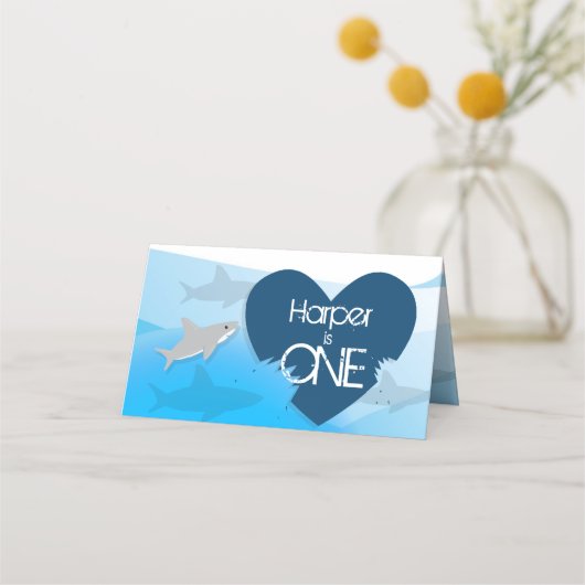 リトルシャークファースト誕生日|座席表 プレイスカード (裏面)