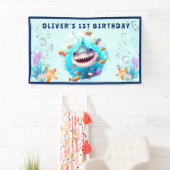 リトルシャークボーイ誕生日パーティー 横断幕 (インサイチュ)