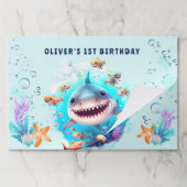 リトルシャーク1stバースデーティアラウェイ紙ランチョンマット ペーパーパッド (折り畳み)