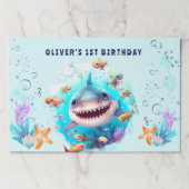 リトルシャーク1stバースデーティアラウェイ紙ランチョンマット ペーパーパッド (正面)