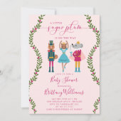 リトルシュガープラムガールクリスマスベビーシャワー 招待状 (正面)