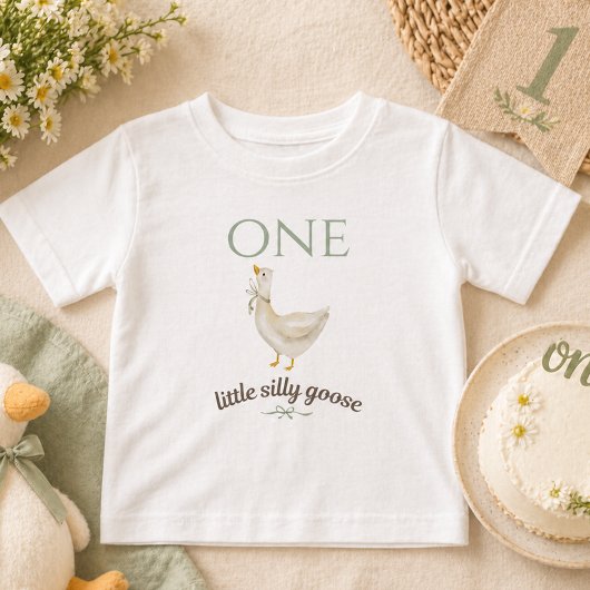 リトルシリーグースONEセージグリーン誕生日 ベビーTシャツ