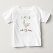 リトルシリーグースONEセージグリーン誕生日 ベビーTシャツ (正面)
