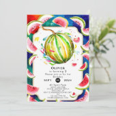 リトルシンプルスイカ誕生日 招待状 (スタンド正面)