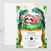 リトルシンプルスロース誕生日 招待状 (正面/裏面)