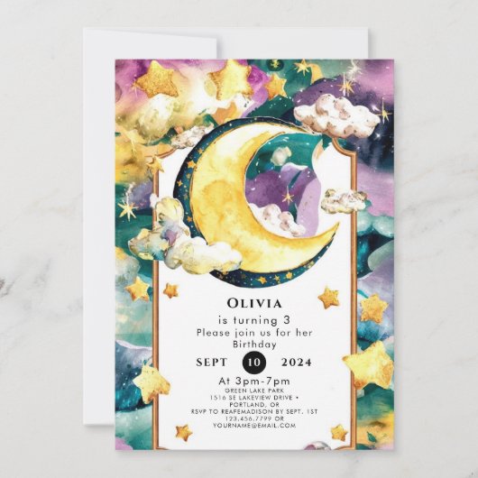 リトルシンプル誕生日 招待状 (正面)