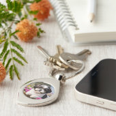 リトルシーズー（犬）子犬かご花 キーホルダー (側面)