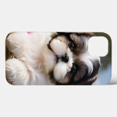 リトルシーズー(犬)子犬かご花 Case-Mate iPhoneケース (裏面 (横))