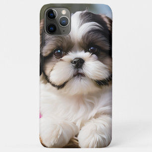 リトルシーズー(犬)子犬かご花 iPhone 11 PRO MAXケース