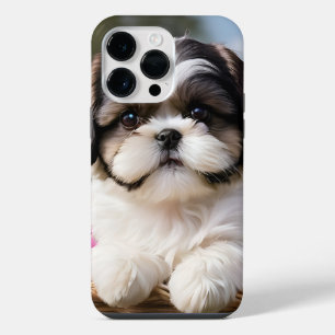 リトルシーズー(犬)子犬かご花 iPhone 14 PRO MAXケース
