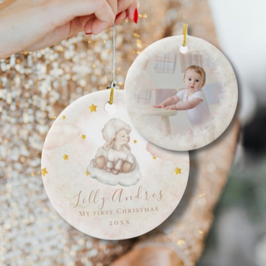 リトルシープラムドリーミースターベビー初めてのクリスマス セラミックオーナメント