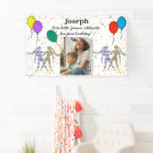 リトルジェミニ1st誕生日金ゴールドフレーク&バルーン 横断幕 (インサイチュ)