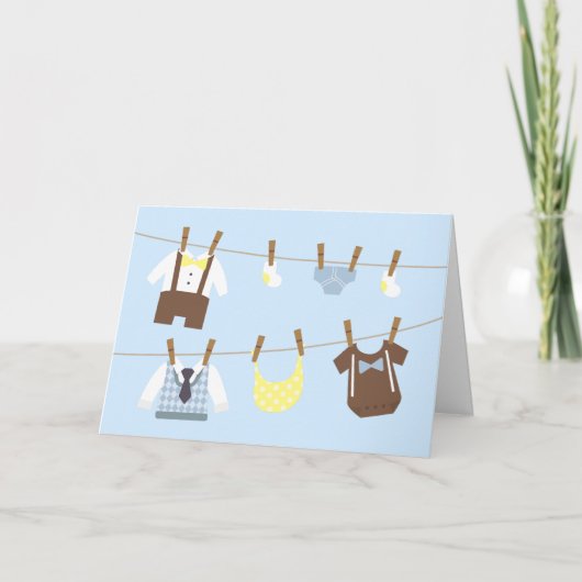 リトルジェントラン男の赤ちゃんシャワーありがとう サンキューカード (正面)