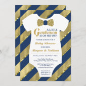 リトルジェントンベビーシャワー招待状フェイク金ゴールド 招待状 (正面/裏面)