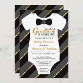 リトルジェントンベビーシャワー招待状フェイク金ゴールド 招待状 (正面/裏面)