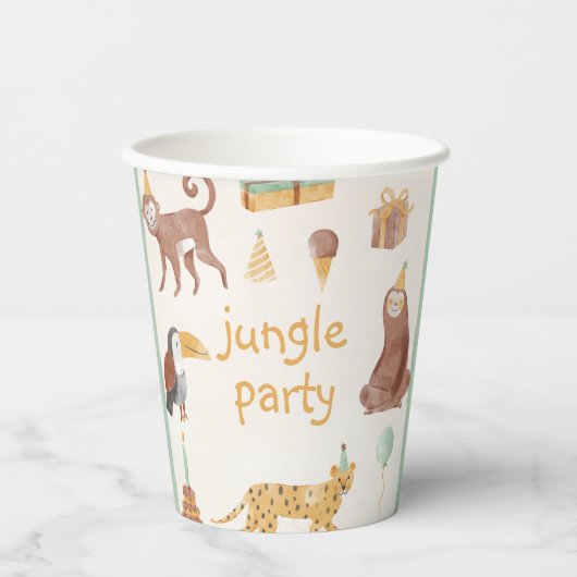 リトルジャングルアニマルズ誕生日 紙コップ (正面)