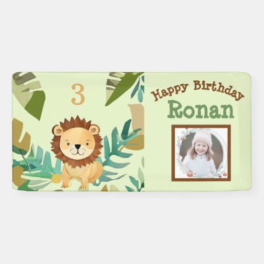 リトルジャングルプリンスライオン誕生日 横断幕 (横)
