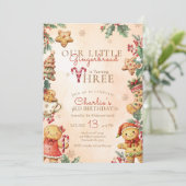 リトルジンジャーブレッドの3歳のクリスマス 招待状 (スタンド正面)