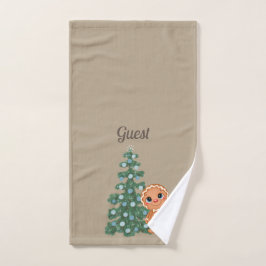 リトルジンジャーブレッドマン |クリスマスツリー ハンドタオル