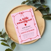 リトルスイートハートガール ハートのボウベイビーシャワー 招待状