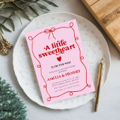 リトルスイートハートガール ハートのボウベイビーシャワー 招待状