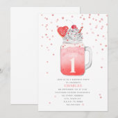 リトルスイートハート バレンタイン ファーストバースデー 招待状 (正面/裏面)