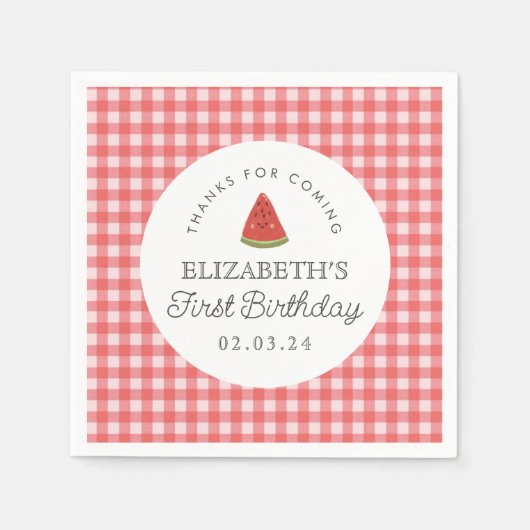 リトルスイートメロンファースト誕生日 スタンダードカクテルナプキン (正面)