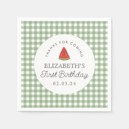 リトルスイートメロンファースト誕生日 スタンダードカクテルナプキン (正面)