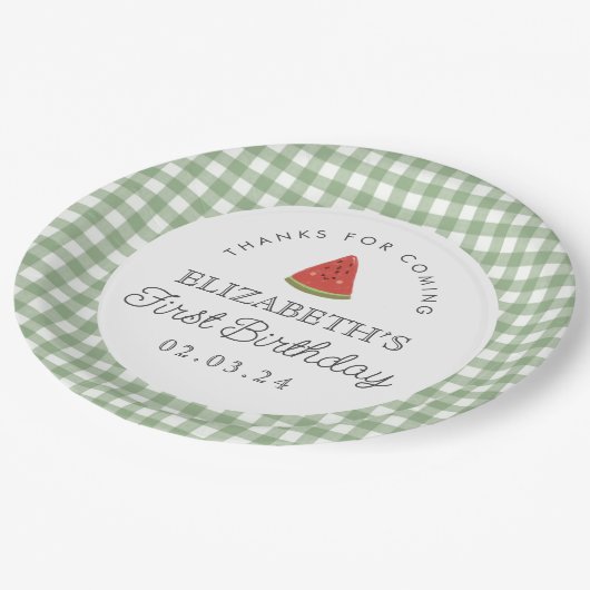 リトルスイートメロンファースト誕生日 ペーパープレート (アングル)