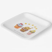 リトルスウィーティウォーターカラーカップケーキ誕生日パーティー ペーパープレート (傾斜あり)