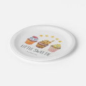 リトルスウィーティウォーターカラーカップケーキ誕生日パーティー ペーパープレート (アングル)