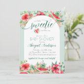 リトルスウィーティグリーンスイカフローラベビーシャワー 招待状 (スタンド正面)