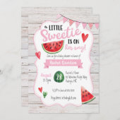 リトルスウィーティスイカ赤ちゃんシャワー招待状 招待状 (正面/裏面)