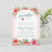 リトルスウィーティピンクスイカフローラベビーシャワー 招待状 (スタンド正面)