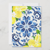 リトルスウィーティブルータイルレモンシトラスベビーシャワー 招待状 (裏面)