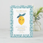 リトルスウィーティレモンシトラス1st誕生日招待状 招待状 (スタンド正面)