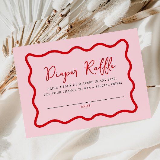 リトルスウィートおむつラッフルガールベビーシャワー エンクロージャーカード