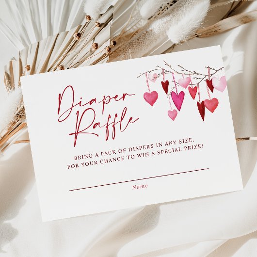 リトルスウィートおむつラッフルガールベビーシャワー エンクロージャーカード