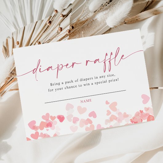 リトルスウィートおむつラッフルガールベビーシャワー エンクロージャーカード