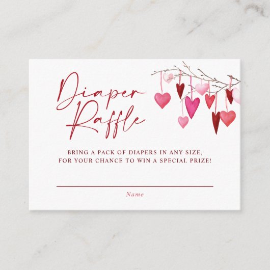 リトルスウィートおむつラッフルガールベビーシャワー エンクロージャーカード (正面)